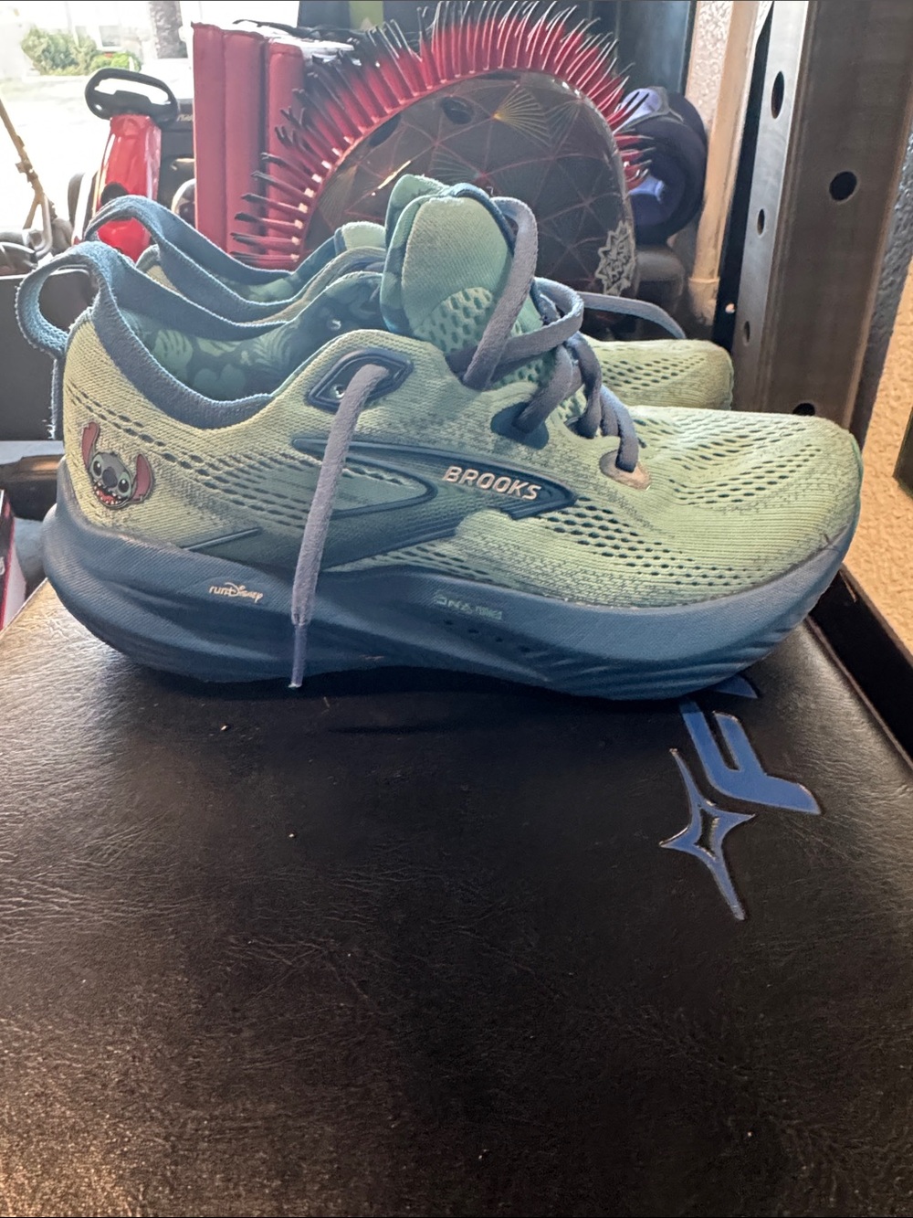 Brooks Kids Mint Green and Blue Lace-Up Sneakers